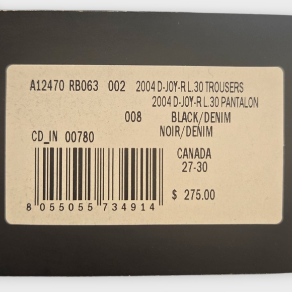 🌟 NWT - Diesel 2004 D-Joy Slim Black Womens Jeans - SIZE 27 - Picture 4 of 16